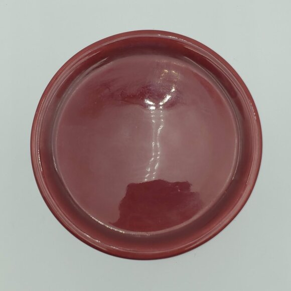 Longaberger Pottery Paprika Pillar Candle Holder Red Candleholder Candle Stick - Picture 3 of 5